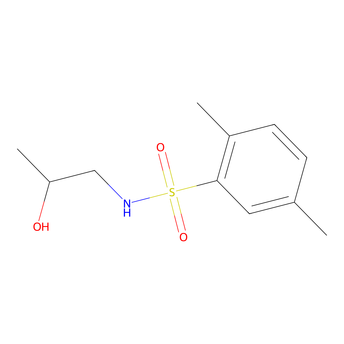 N-(2-hydroxypropyl)-2,5-dimethylbenzenesulfonamide molecular structure, CAS 1153555-31-7