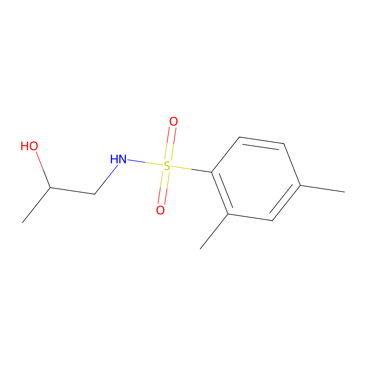 N-(2-hydroxypropyl)-2,4-dimethylbenzenesulfonamide molecular structure, CAS 1153555-51-1