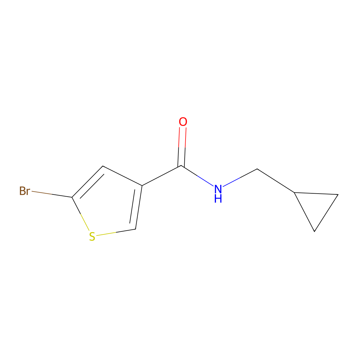 5-bromo-N-(cyclopropylmethyl)thiophene-3-carboxamide molecular structure, CAS 1153557-39-1