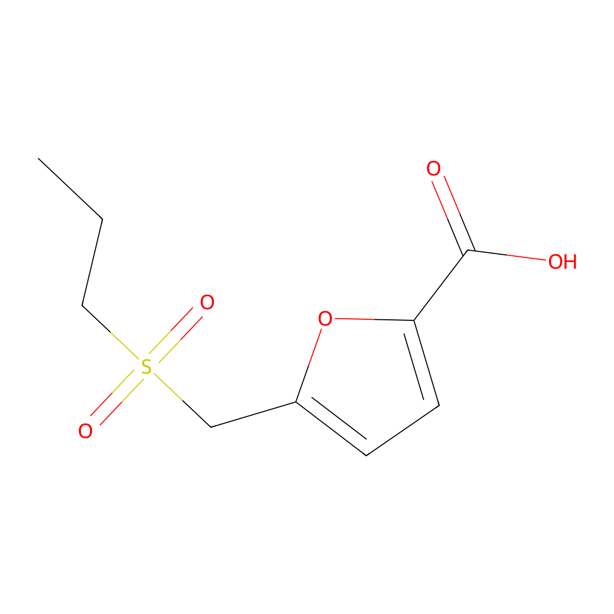 5-[(Propane-1-sulfonyl)methyl]furan-2-carboxylic acid molecular structure, CAS 1153558-06-5