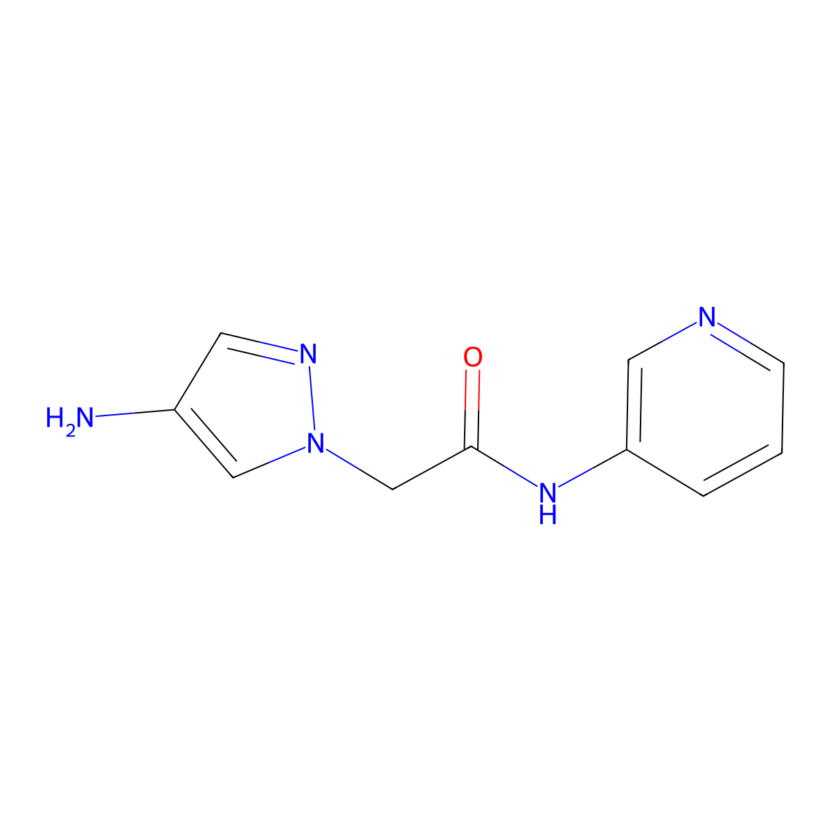 2-(4-amino-1H-pyrazol-1-yl)-N-(pyridin-3-yl)acetamide molecular structure, CAS 1153559-81-9
