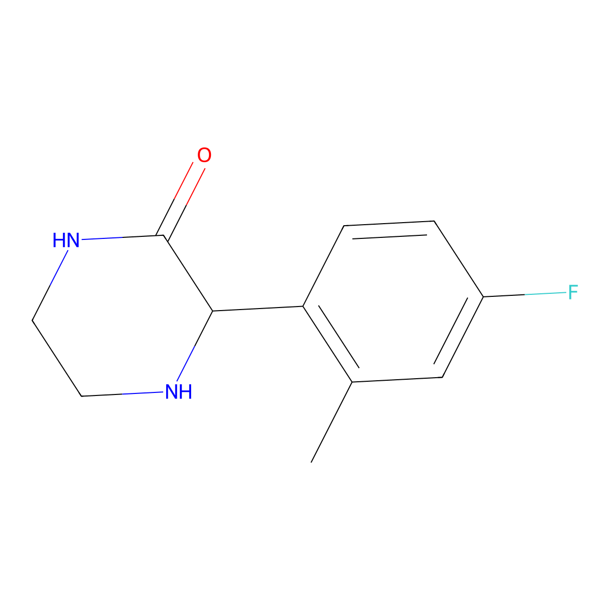 (R)-3-(4-Fluoro-2-methylphenyl)piperazin-2-one molecular structure, CAS 1153574-57-2