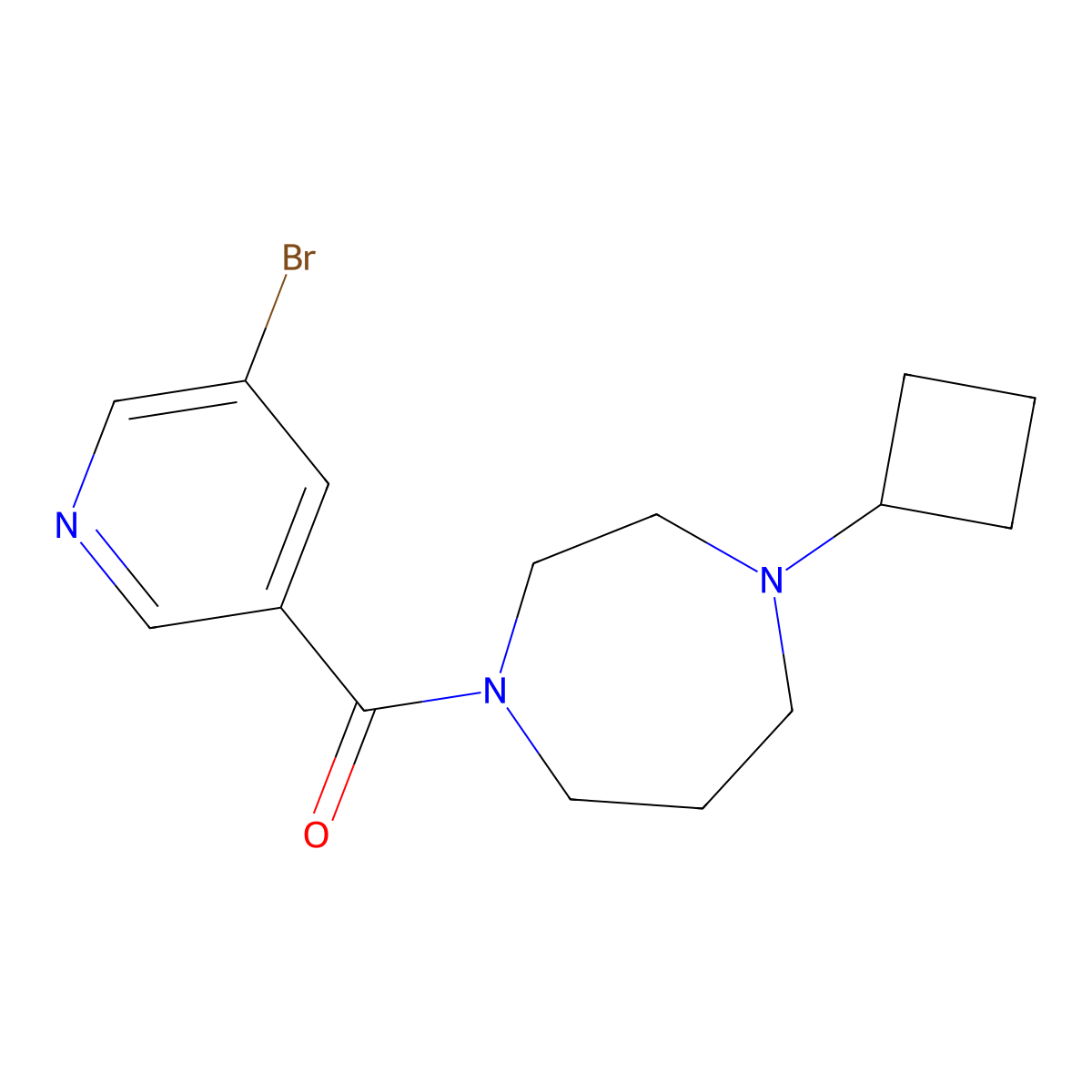 (5-Bromo-pyridin-3-yl)-(4-cyclobutyl-[1,4]diazepan-1-yl)-methanone molecular structure, CAS 1153654-63-7
