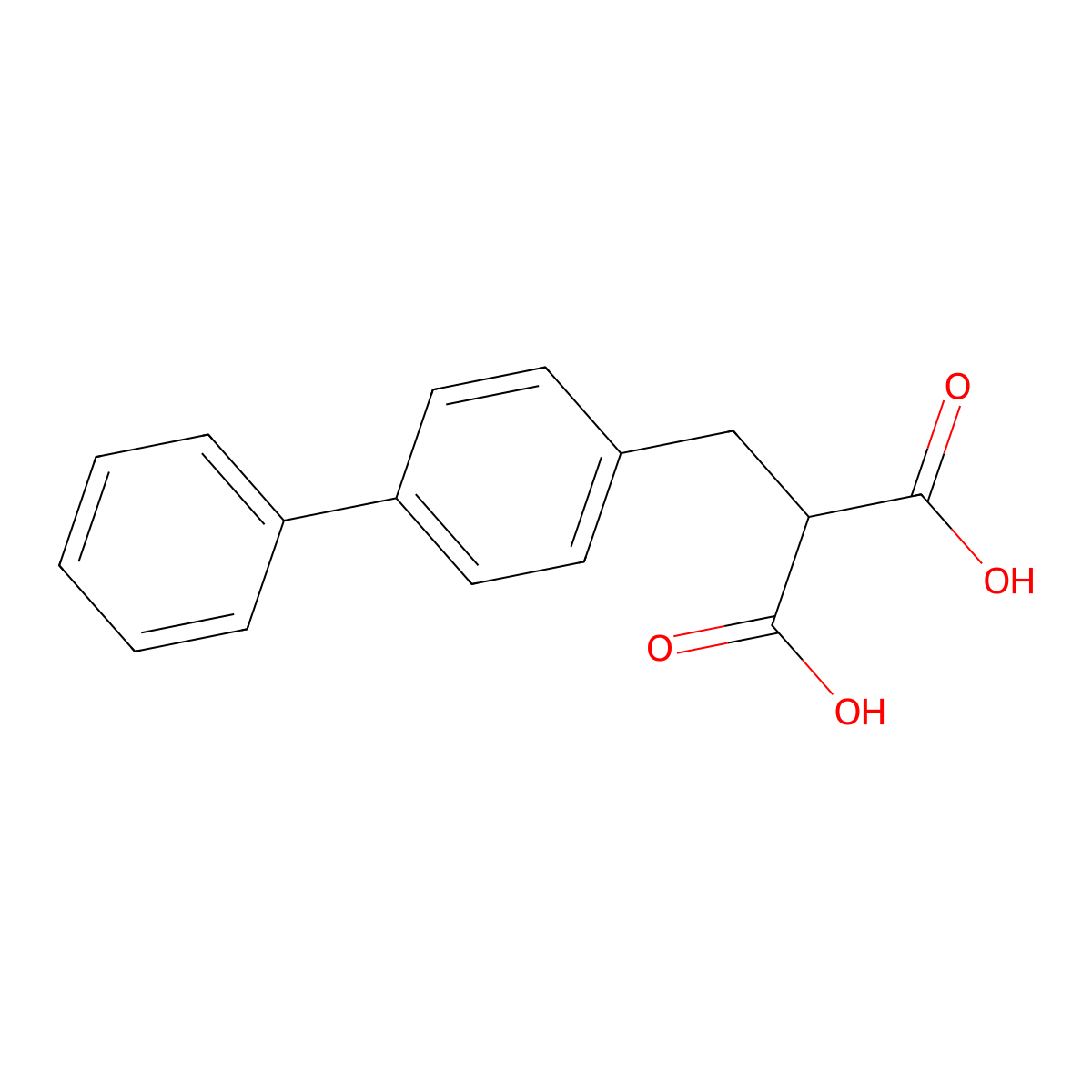 2-(Biphenyl-4-ylmethyl)propanedioic acid molecular structure, CAS 115369-83-0