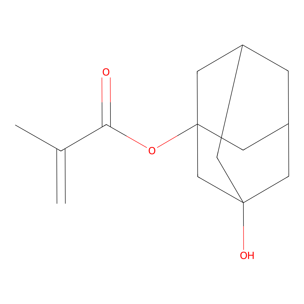 3-Hydroxy-1-methacryloyloxyadamantane molecular structure, CAS 115372-36-6