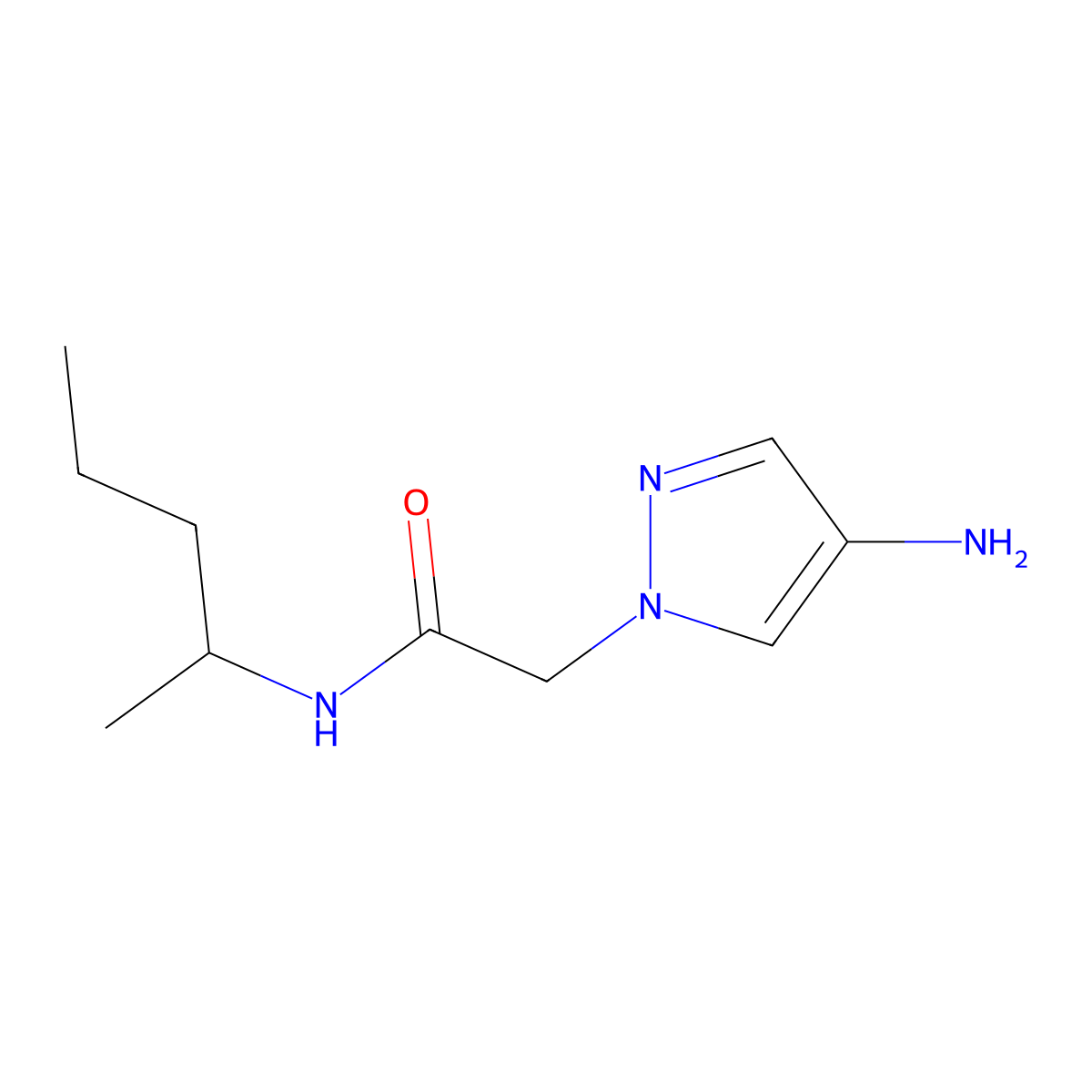 2-(4-Amino-1h-pyrazol-1-yl)-N-(pentan-2-yl)acetamide molecular structure, CAS 1153733-63-1