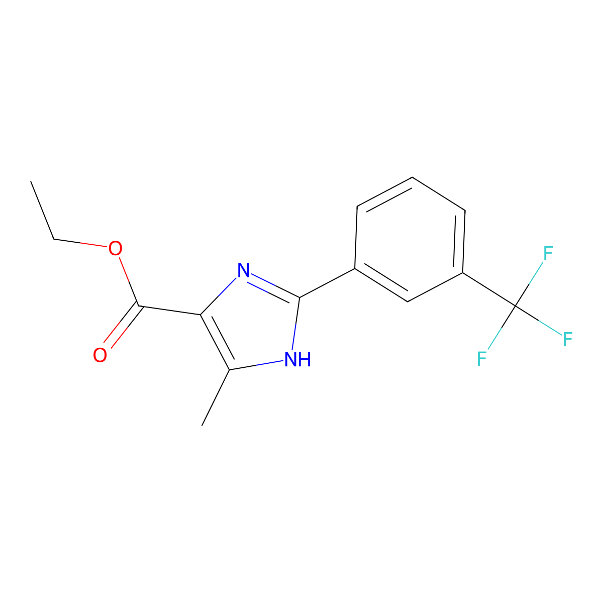 5-Methyl-2-(3-trifluoromethylphenyl)-3H-imidazole-4-carboxylic acid ethyl ester molecular structure, CAS 1153734-76-9