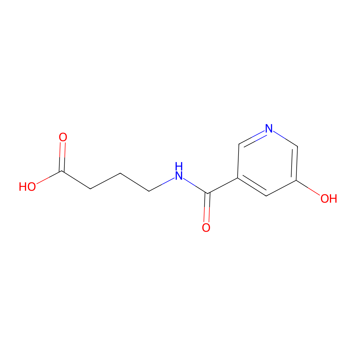 4-{[(5-Hydroxypyridin-3-yl)-carbonyl]amino}butanoic acid molecular structure, CAS 115374-93-1