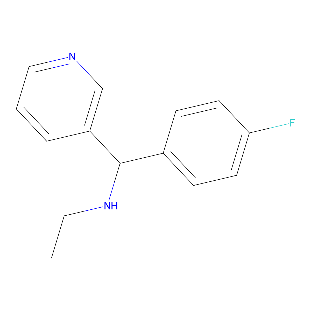 Ethyl[(4-fluorophenyl)(pyridin-3-yl)methyl]amine molecular structure, CAS 1153741-49-1