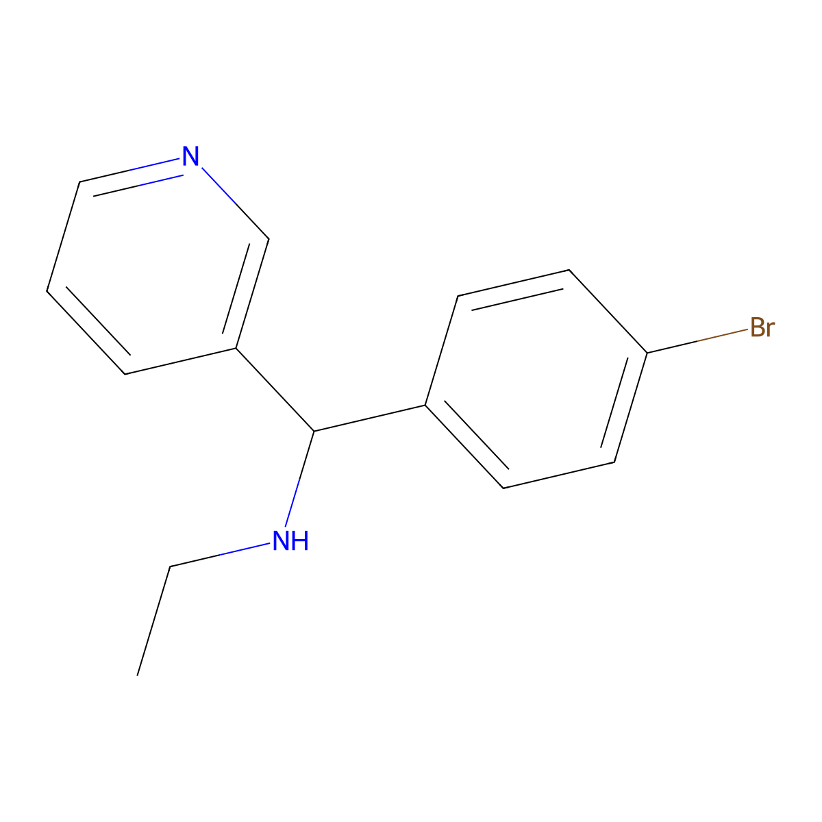 [(4-Bromophenyl)(pyridin-3-yl)methyl](ethyl)amine molecular structure, CAS 1153742-21-2