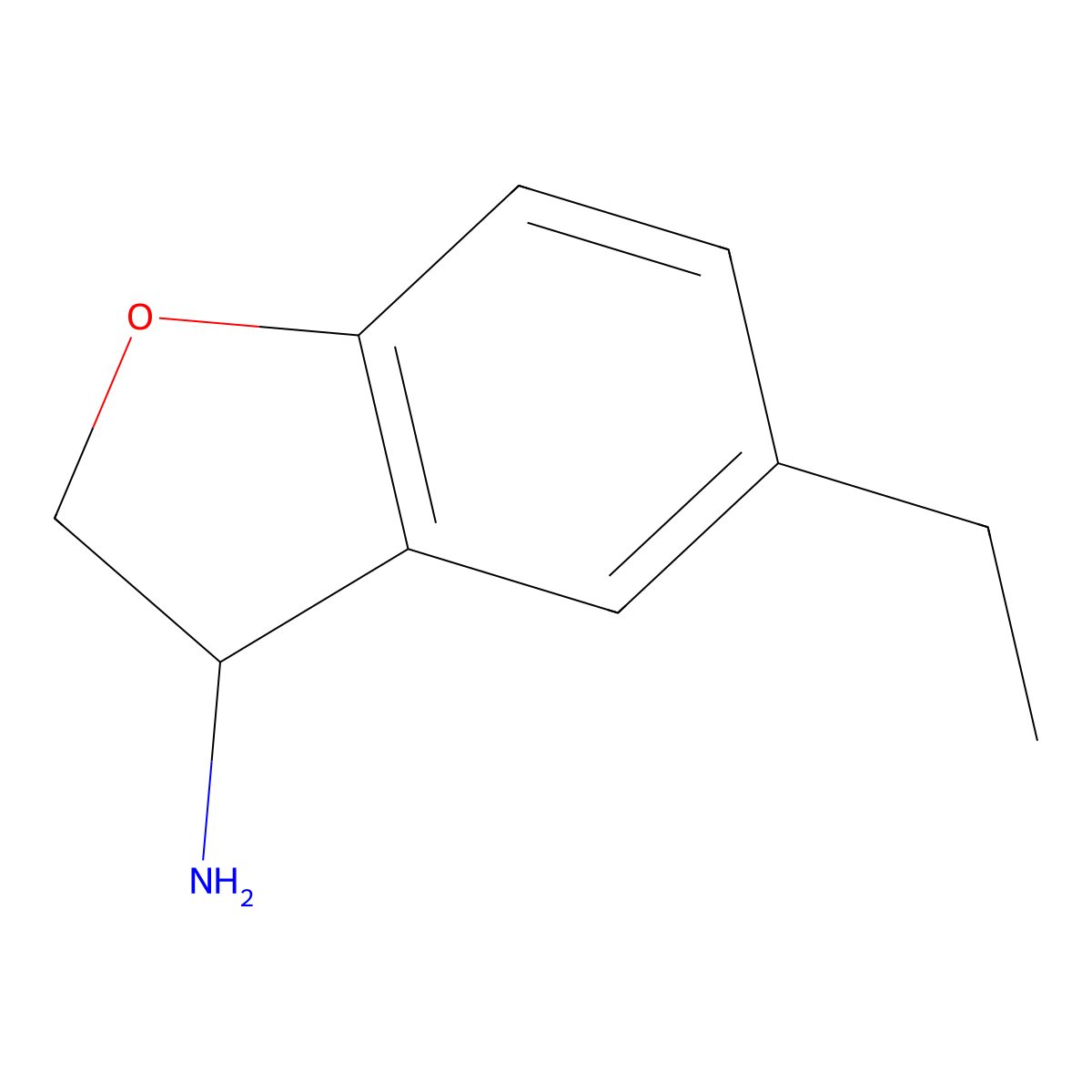 5-Ethyl-2,3-dihydro-1-benzofuran-3-amine molecular structure, CAS 1153743-56-6