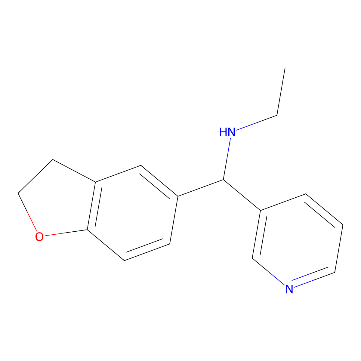 [2,3-Dihydro-1-benzofuran-5-yl(pyridin-3-yl)methyl](ethyl)amine molecular structure, CAS 1153744-84-3
