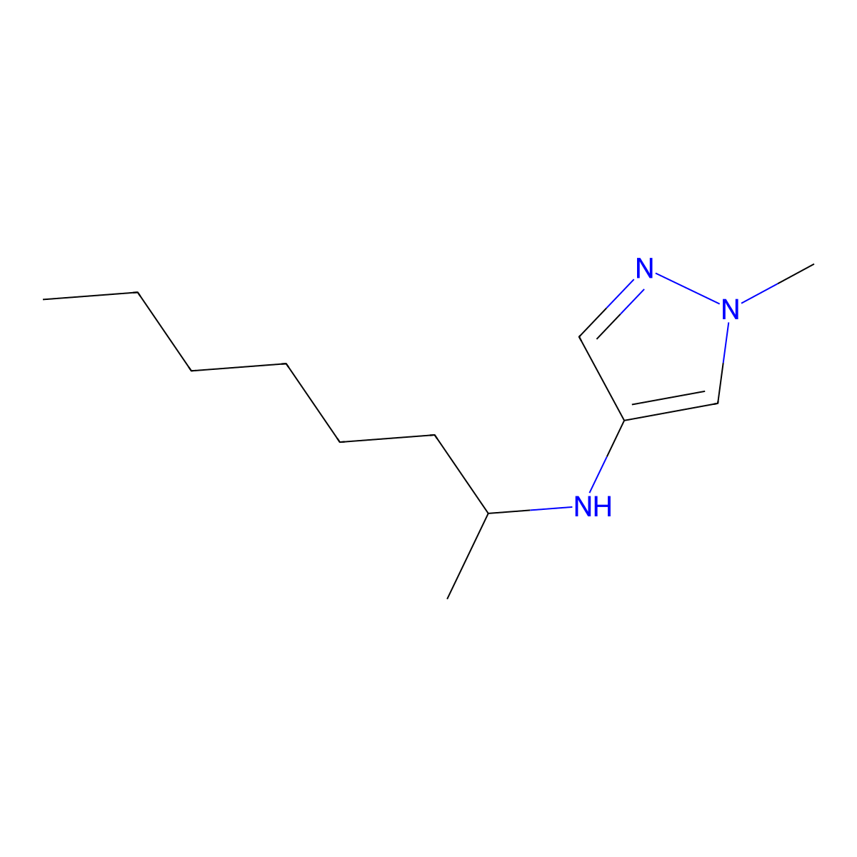 1-Methyl-N-(octan-2-yl)-1H-pyrazol-4-amine molecular structure, CAS 1153747-31-9