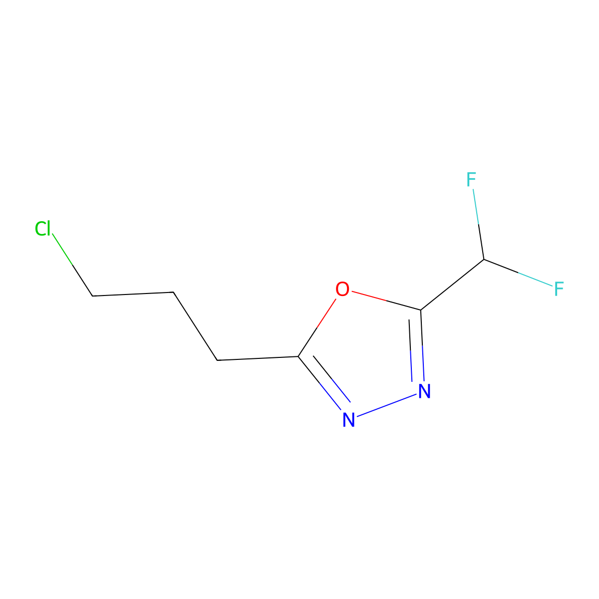 2-(3-Chloropropyl)-5-(difluoromethyl)-1,3,4-oxadiazole molecular structure, CAS 1153747-53-5