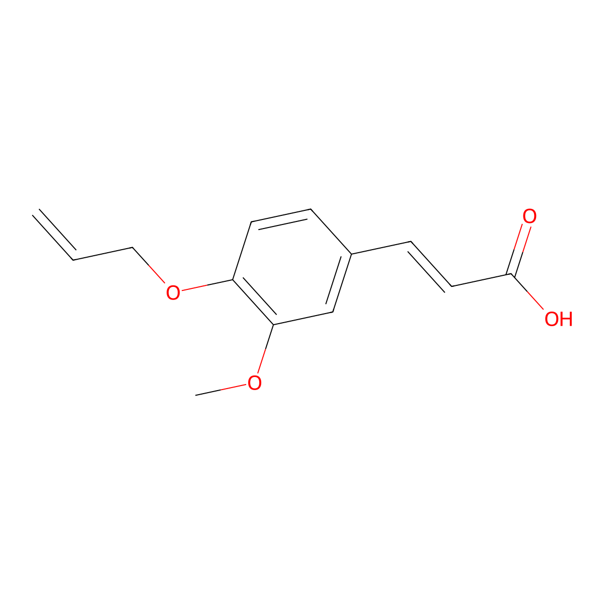 (2E)-3-[3-methoxy-4-(prop-2-en-1-yloxy)phenyl]prop-2-enoic acid molecular structure, CAS 115375-24-1