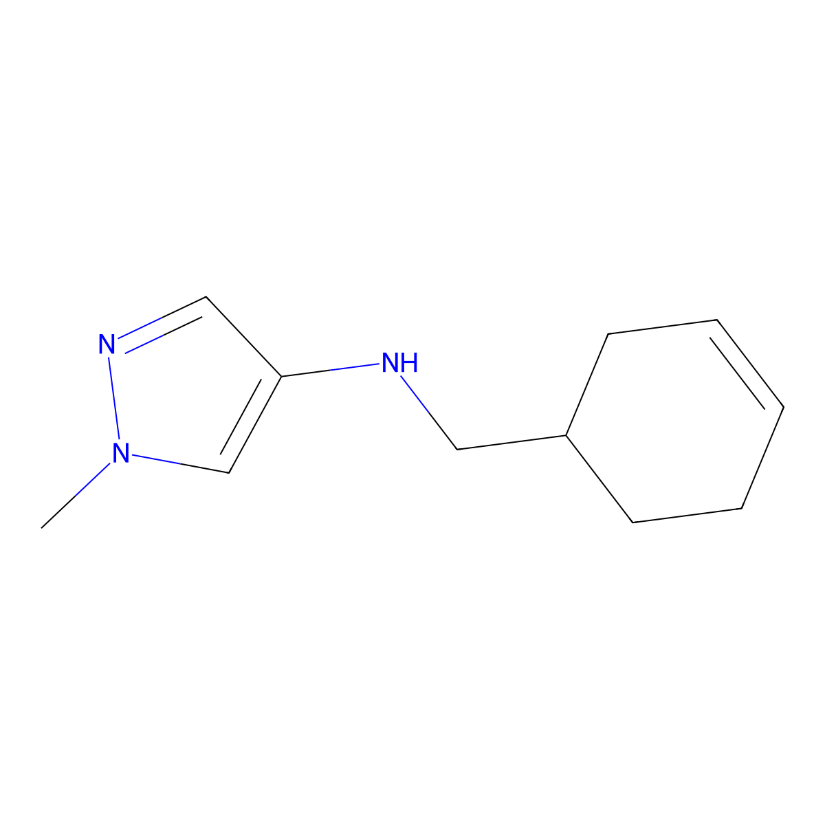 N-(cyclohex-3-en-1-ylmethyl)-1-methyl-1H-pyrazol-4-amine molecular structure, CAS 1153750-04-9