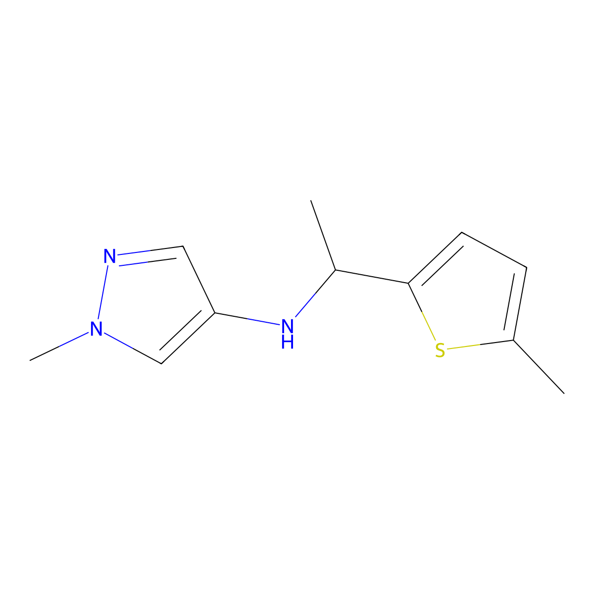 1-Methyl-N-[1-(5-methylthiophen-2-yl)ethyl]-1H-pyrazol-4-amine molecular structure, CAS 1153750-91-4