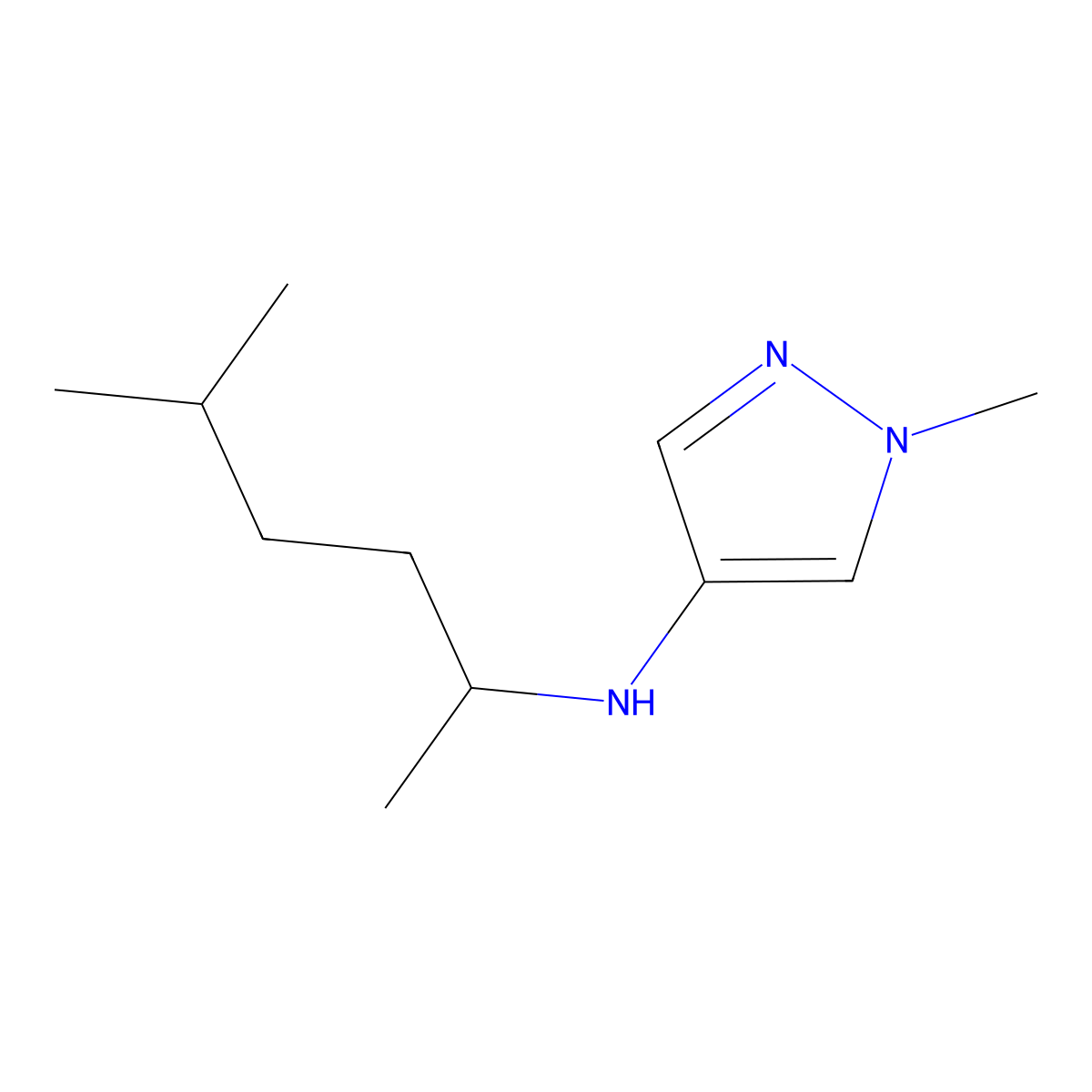 1-Methyl-N-(5-methylhexan-2-yl)-1H-pyrazol-4-amine molecular structure, CAS 1153751-18-8