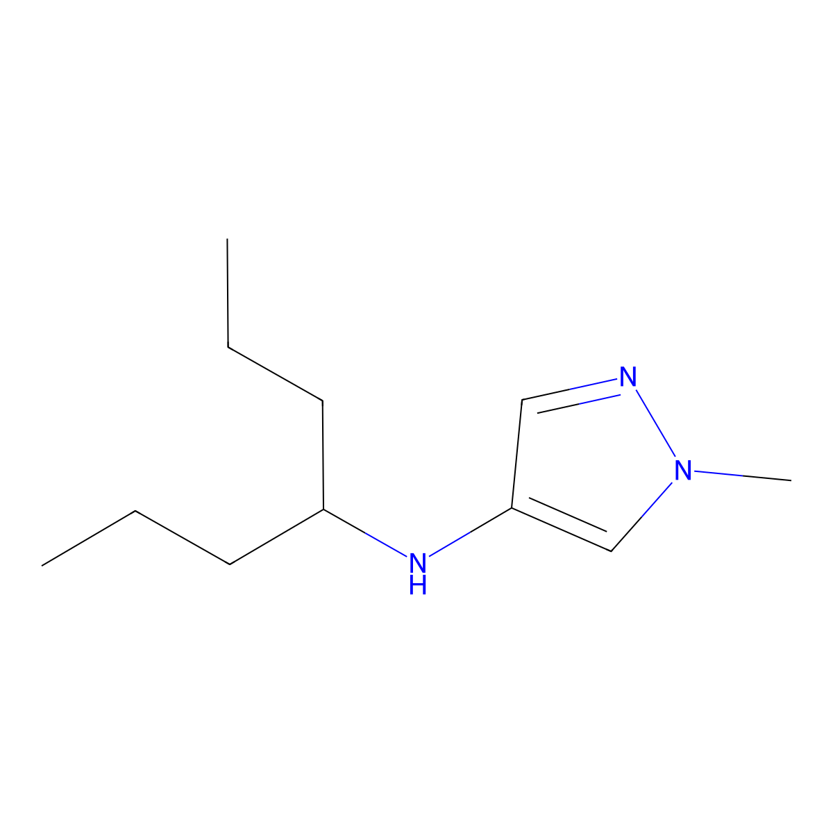 N-(Heptan-4-yl)-1-methyl-1H-pyrazol-4-amine molecular structure, CAS 1153751-46-2