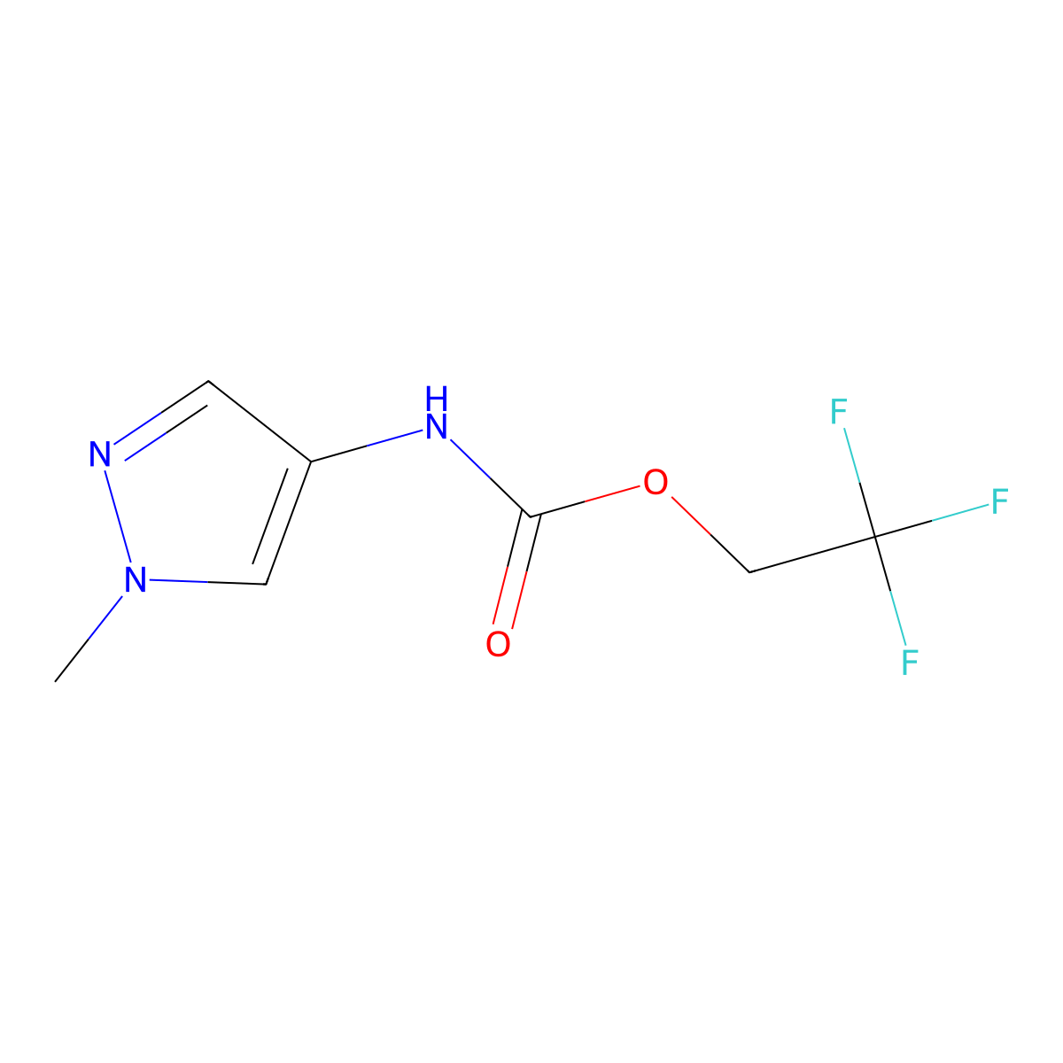 2,2,2-trifluoroethyl N-(1-methyl-1H-pyrazol-4-yl)carbamate molecular structure, CAS 1153756-58-1