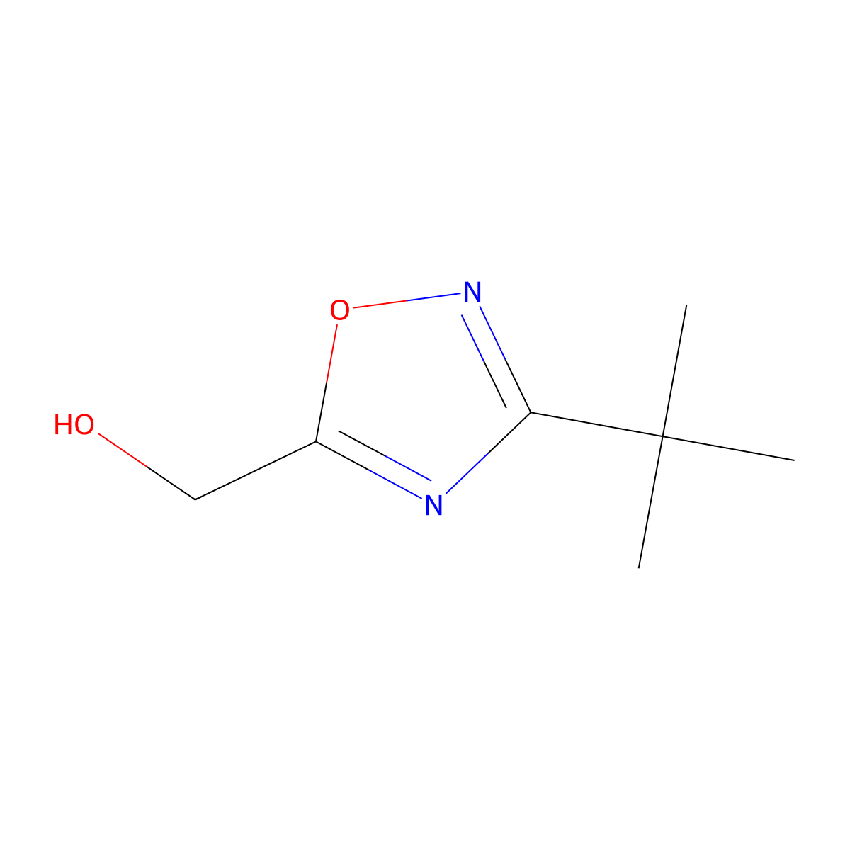 (3-Tert-butyl-1,2,4-oxadiazol-5-yl)methanol molecular structure, CAS 1153757-34-6