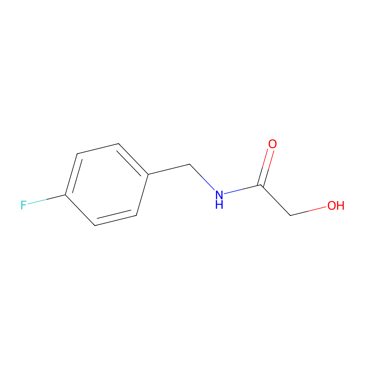 N-[(4-fluorophenyl)methyl]-2-hydroxyacetamide molecular structure, CAS 1153759-06-8