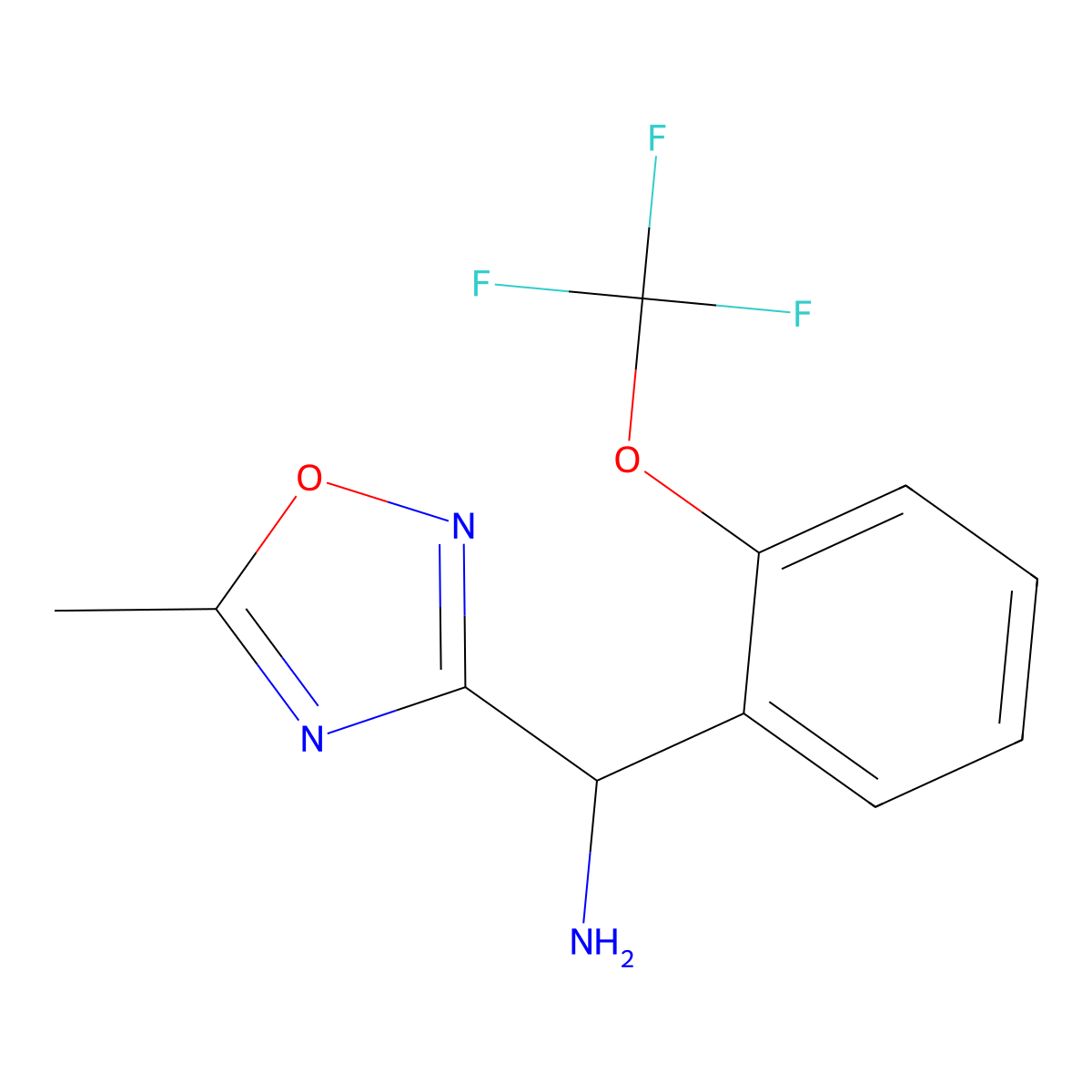 {(5-Methyl-1,2,4-oxadiazol-3-yl)[2-(trifluoromethoxy)phenyl]methyl}amine molecular structure, CAS 1153759-38-6