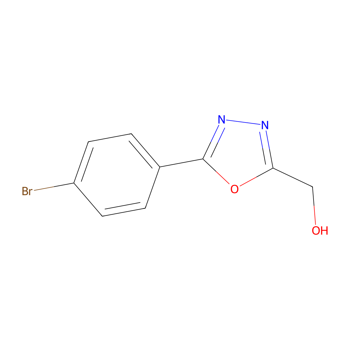 [5-(4-Bromophenyl)-1,3,4-oxadiazol-2-yl]methanol molecular structure, CAS 1153761-13-7