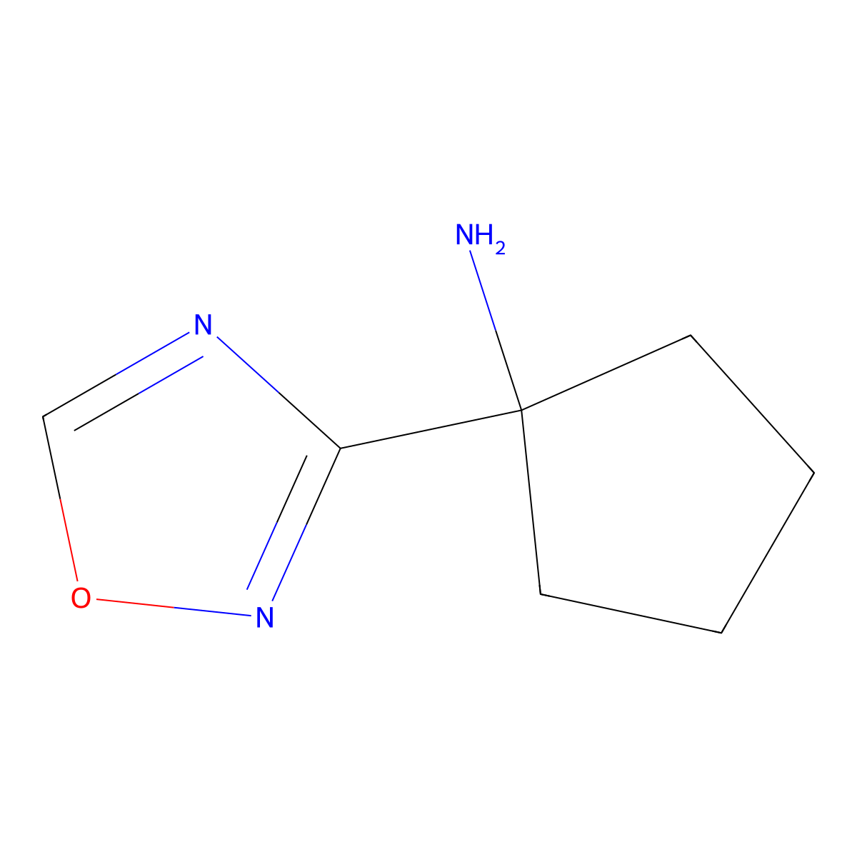 1-(1,2,4-Oxadiazol-3-yl)cyclopentan-1-amine molecular structure, CAS 1153762-53-8