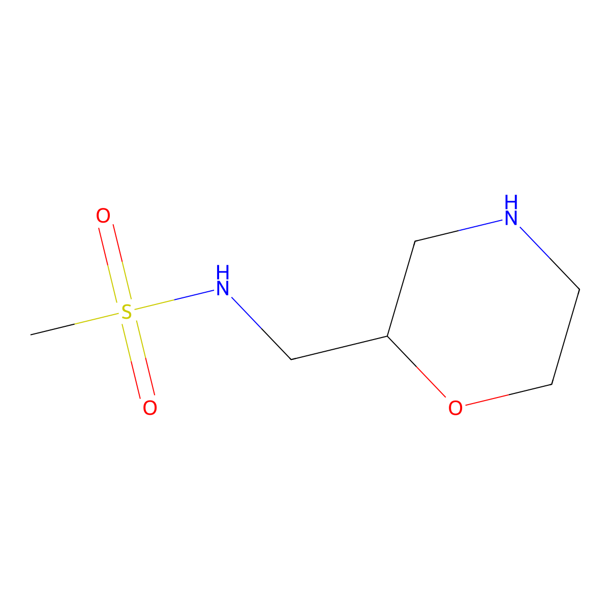 N-((morpholin-2-yl)methyl)methanesulfonamide molecular structure, CAS 1153762-77-6