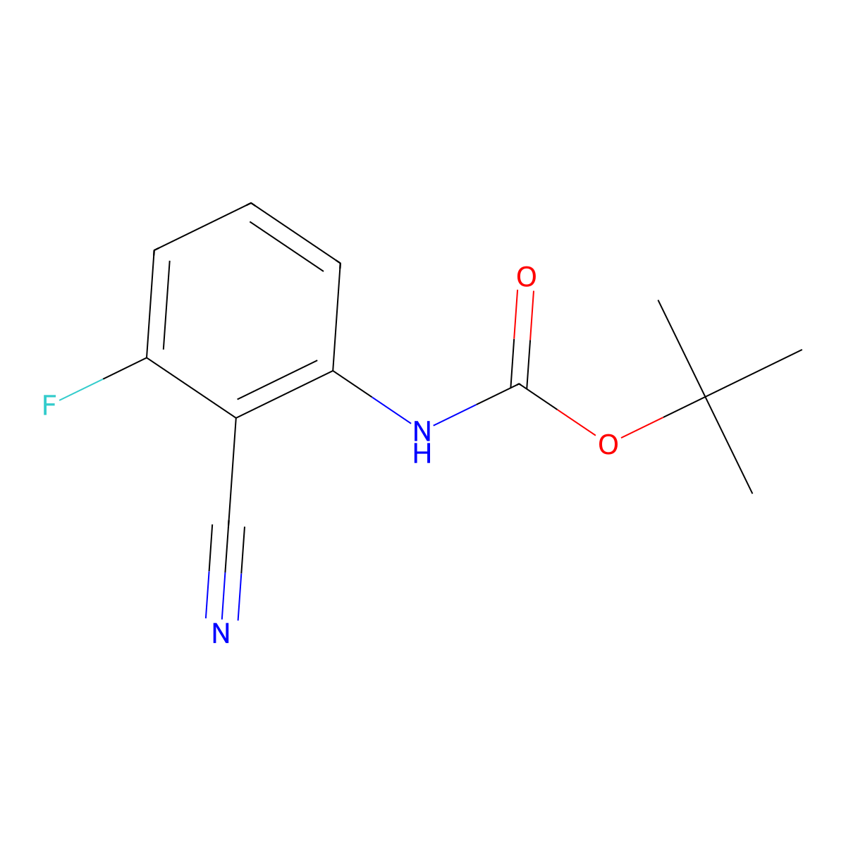 tert-Butyl (2-cyano-3-fluorophenyl)carbamate molecular structure, CAS 1153762-99-2