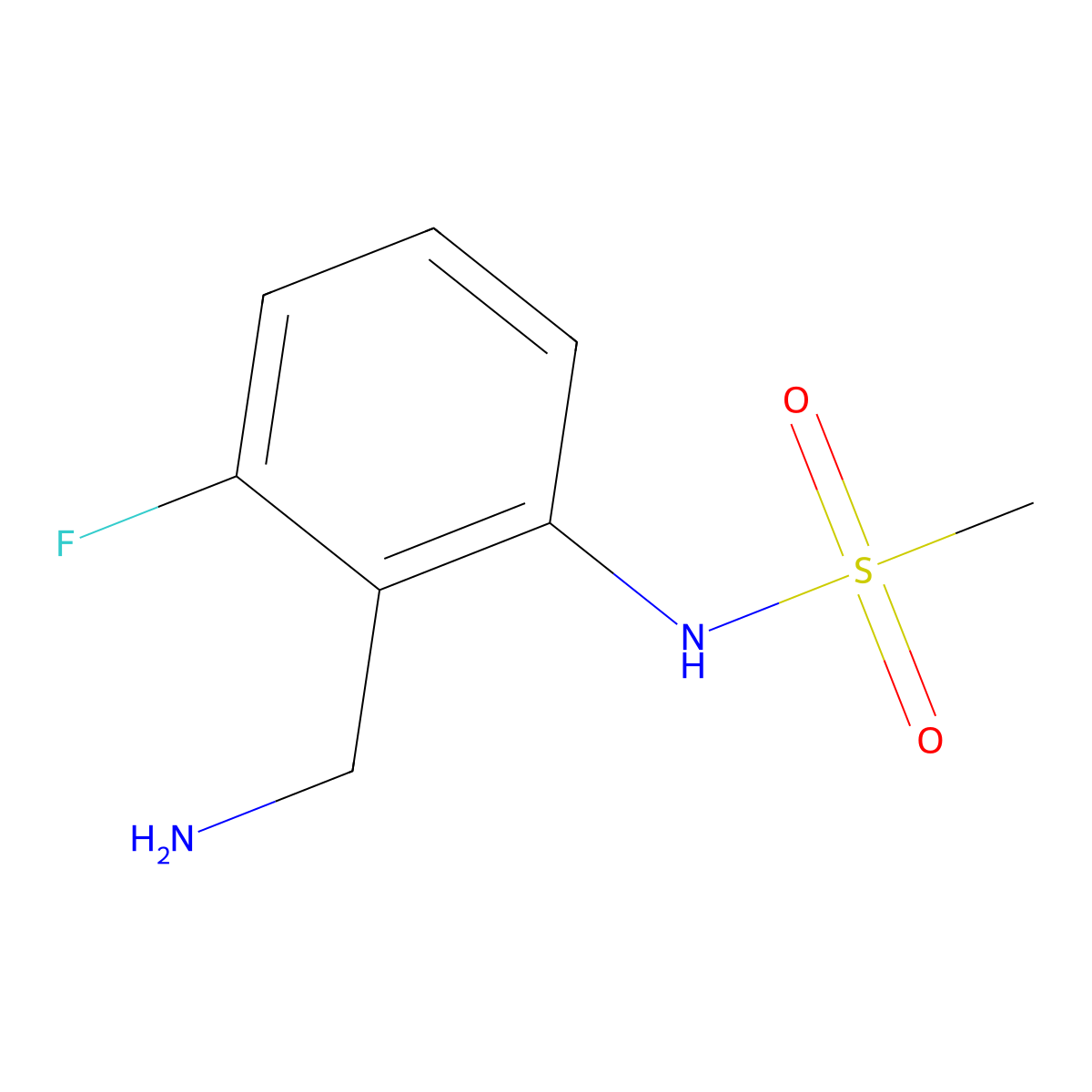 N-[2-(aminomethyl)-3-fluorophenyl]methanesulfonamide molecular structure, CAS 1153763-58-6