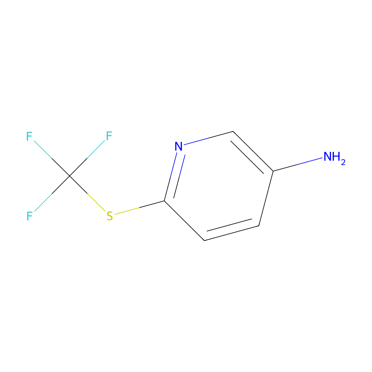6-[(Trifluoromethyl)sulfanyl]pyridin-3-amine molecular structure, CAS 1153767-25-9