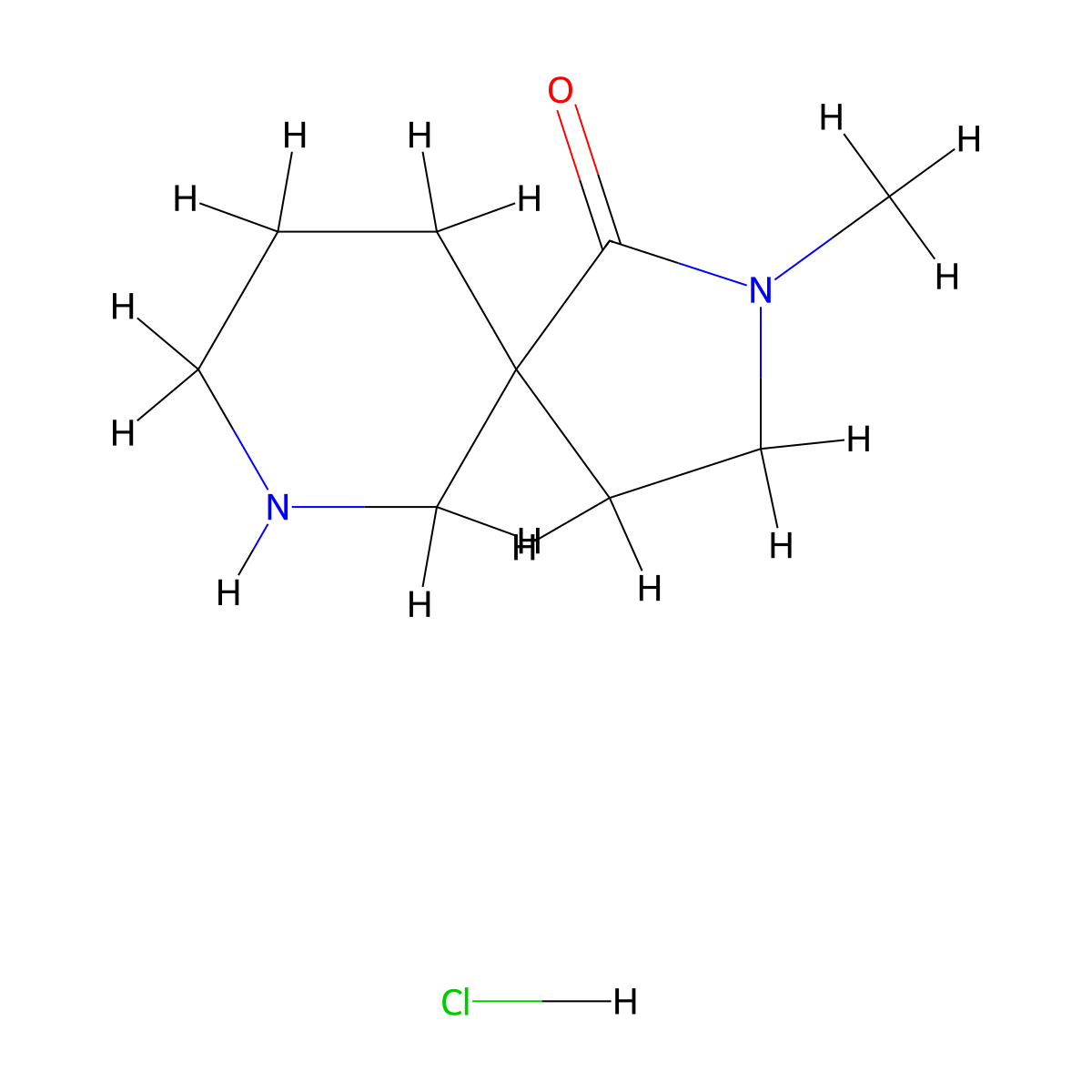 2-Methyl-2,9-diazaspiro[4.5]decan-1-one;hydrochloride molecular structure, CAS 1153767-88-4