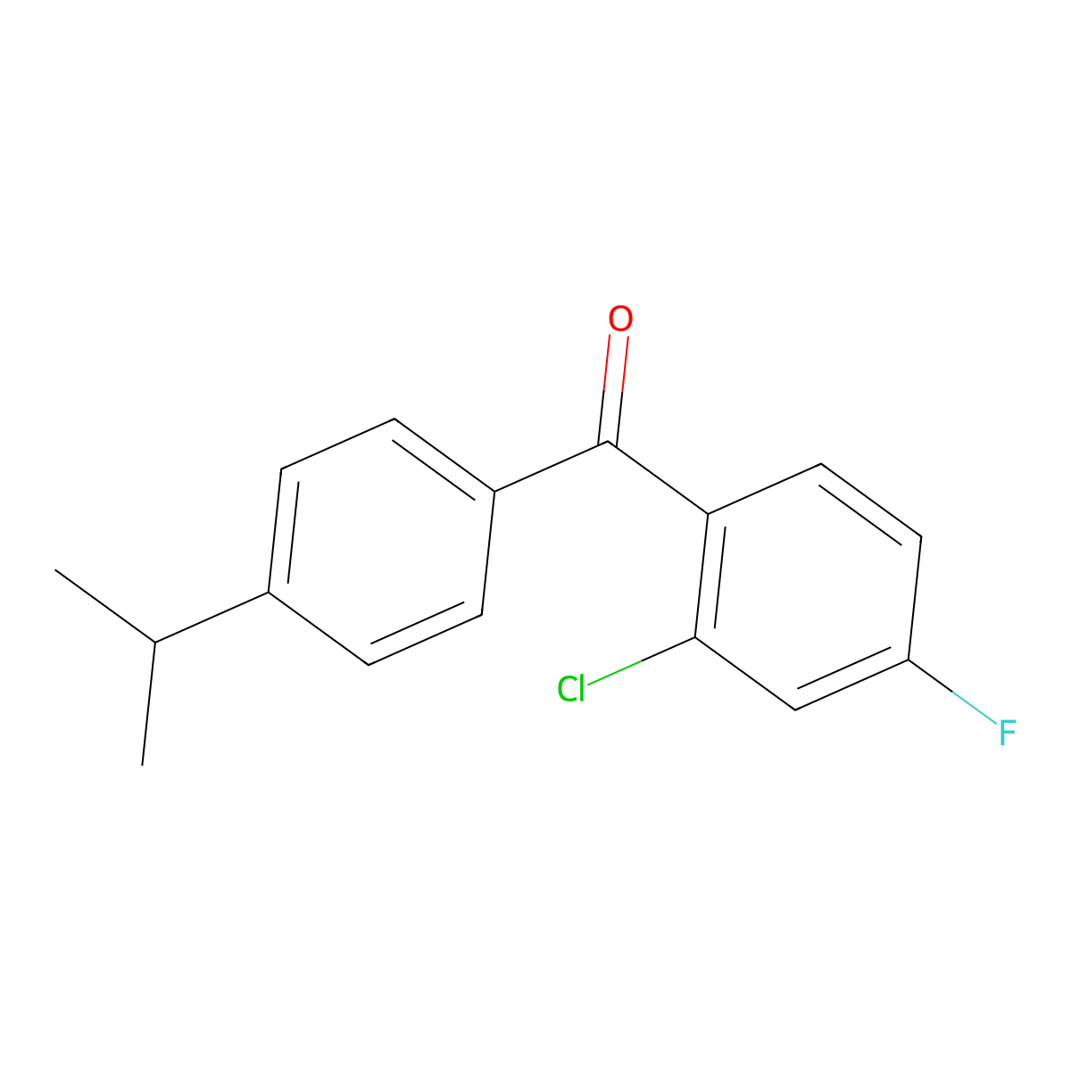 (2-Chloro-4-fluorophenyl)[4-(1-methylethyl)phenyl]methanone molecular structure, CAS 1153767-89-5