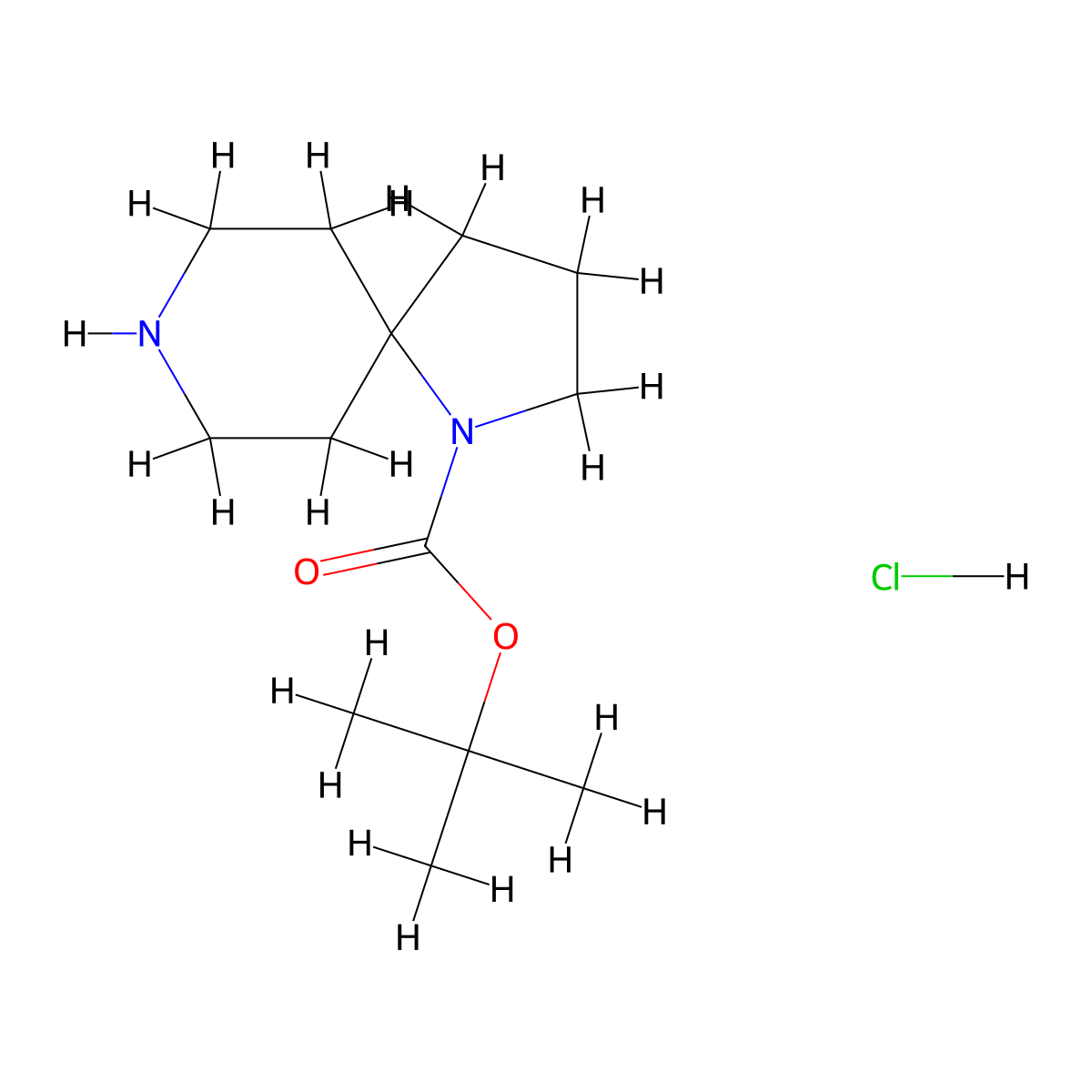 tert-Butyl 1,8-diazaspiro[4.5]decane-1-carboxylate hydrochloride molecular structure, CAS 1153767-91-9