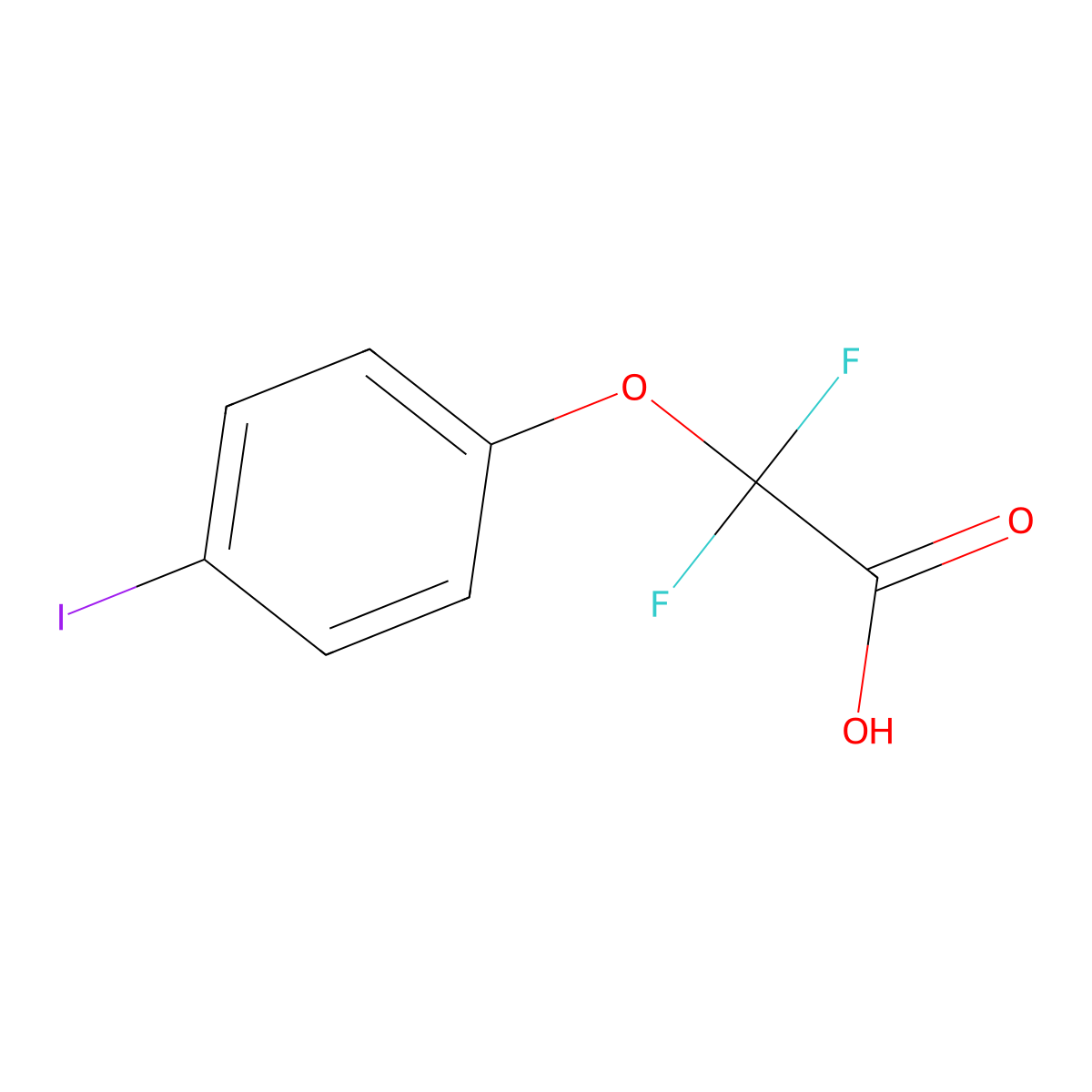 2,2-Difluoro-2-(4-iodophenoxy)acetic acid molecular structure, CAS 1153776-03-4