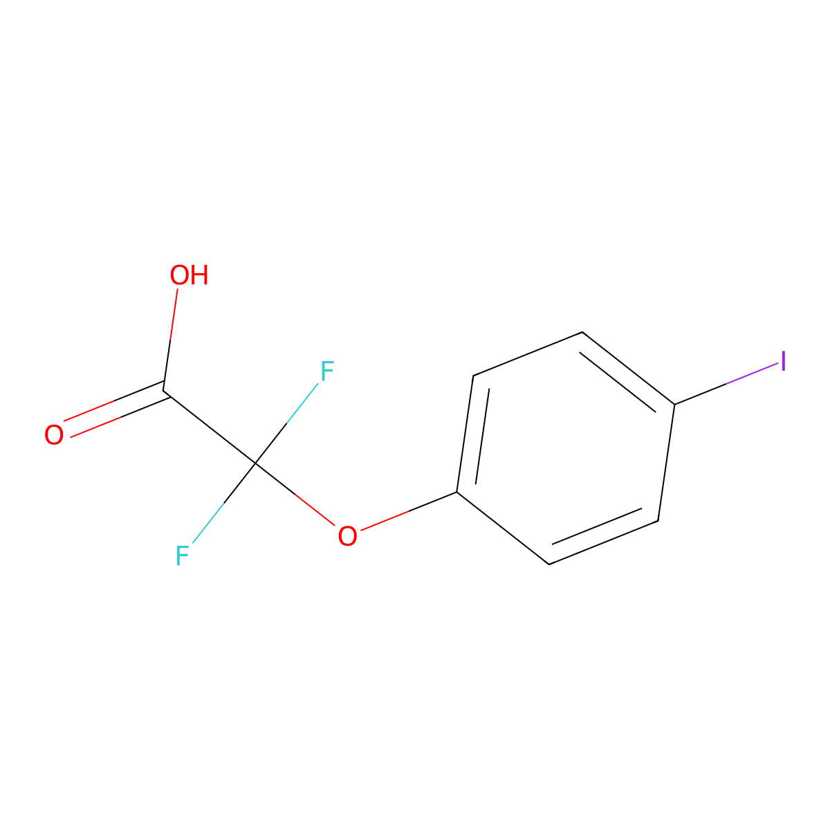 2,2-Difluoro-2-(4-iodophenoxy)acetic acid molecular structure, CAS 1153776-03-4