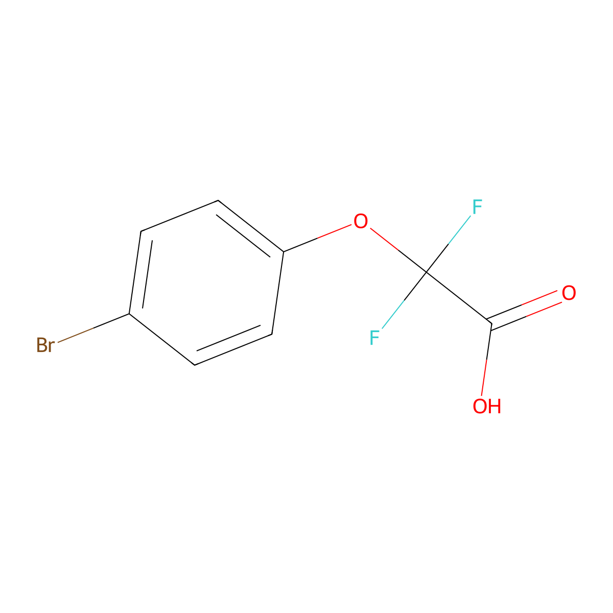 2-(4-Bromophenoxy)-2,2-difluoroacetic acid molecular structure, CAS 1153776-34-1