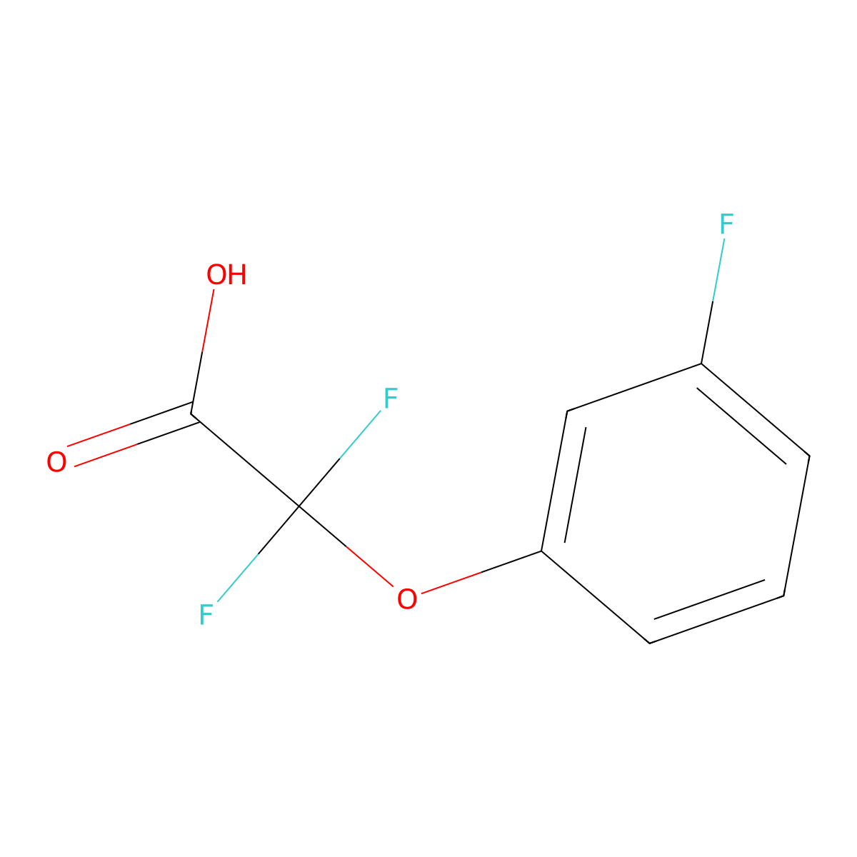 Acetic acid, 2,2-difluoro-2-(3-fluorophenoxy)- molecular structure, CAS 1153777-43-5