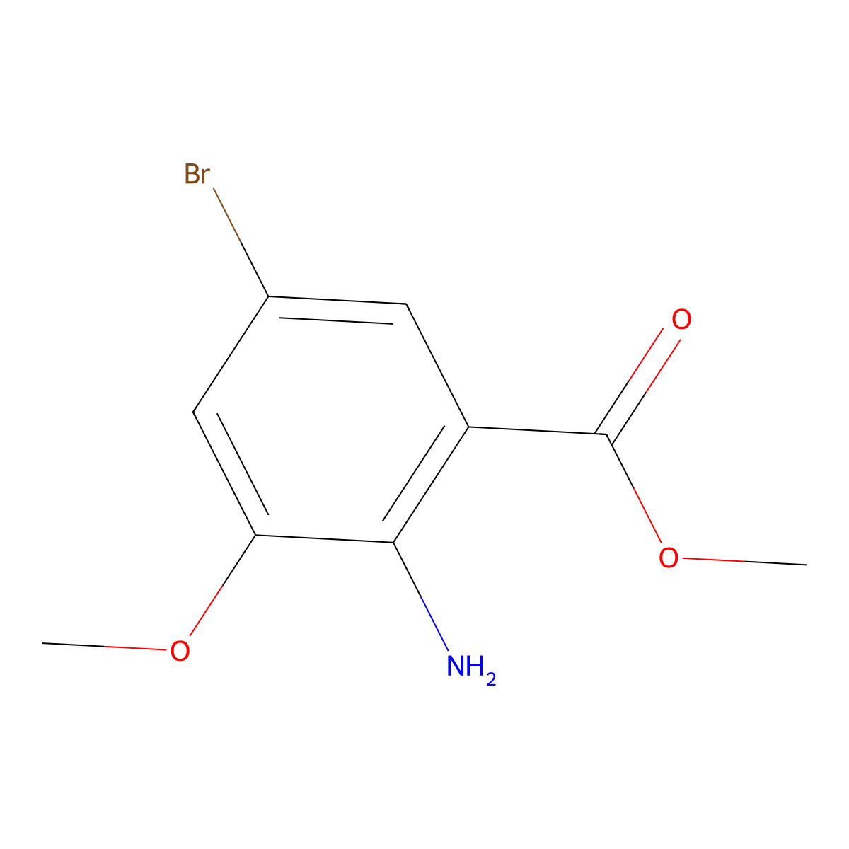 Methyl 2-amino-5-bromo-3-methoxybenzoate molecular structure, CAS 115378-21-7