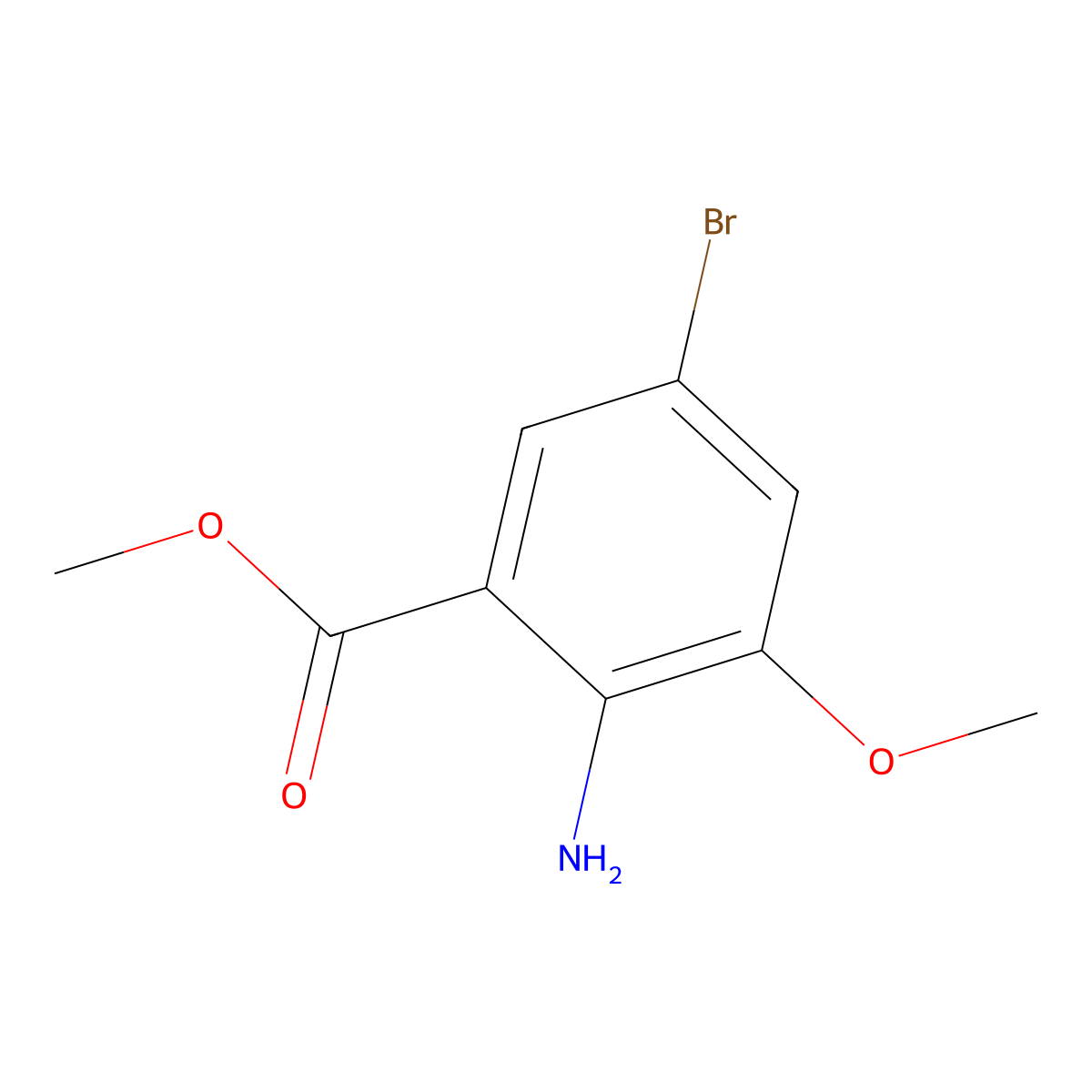 Methyl 2-amino-5-bromo-3-methoxybenzoate molecular structure, CAS 115378-21-7