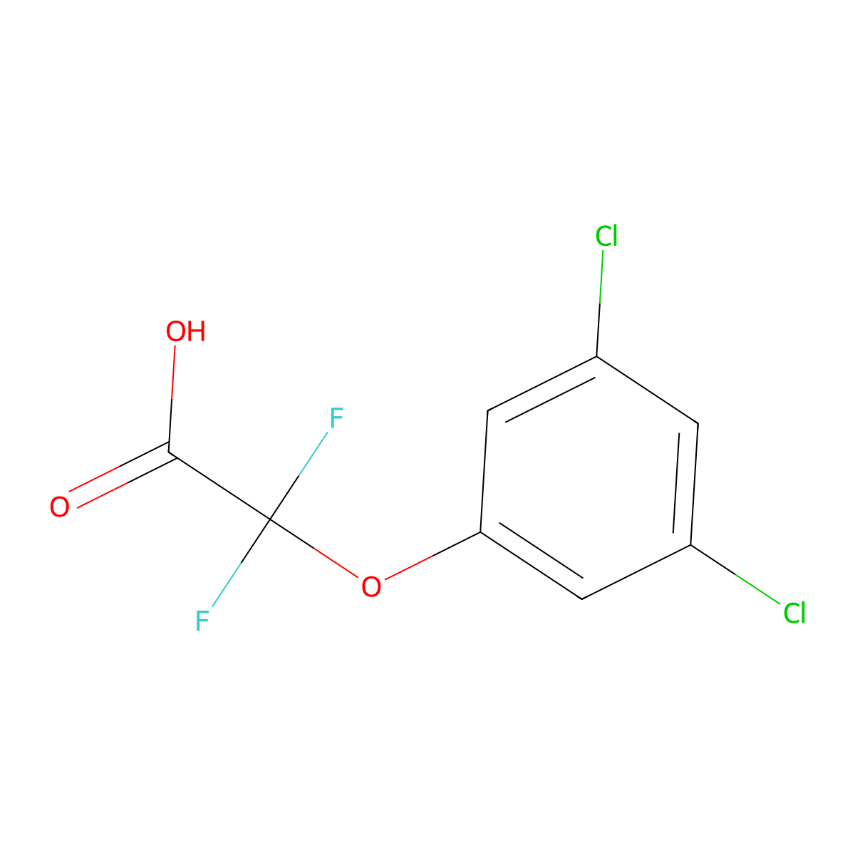 2-(3,5-Dichlorophenoxy)-2,2-difluoroacetic acid molecular structure, CAS 1153780-39-2