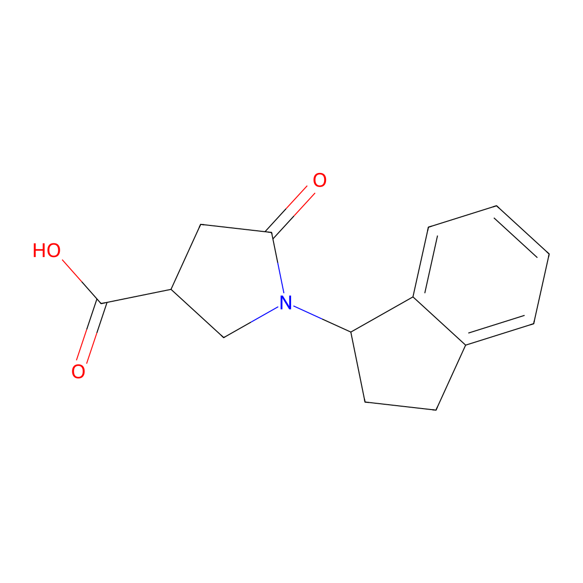 1-(2,3-dihydro-1H-inden-1-yl)-5-oxopyrrolidine-3-carboxylic acid molecular structure, CAS 1153782-47-8