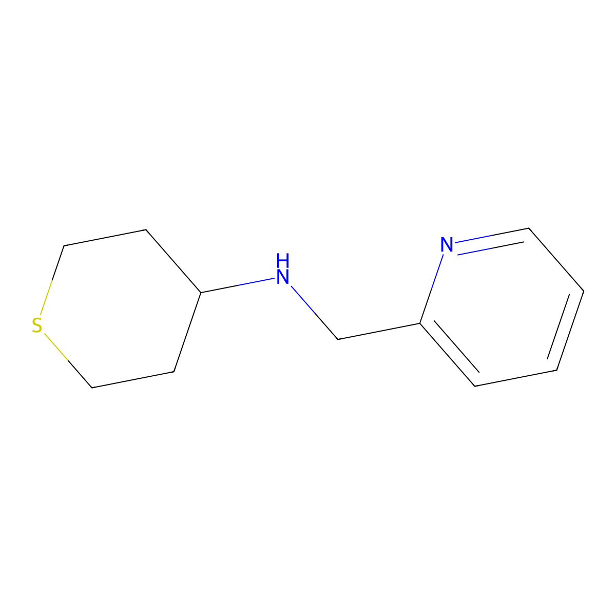 N-(pyridin-2-ylmethyl)thian-4-amine molecular structure, CAS 1153793-25-9