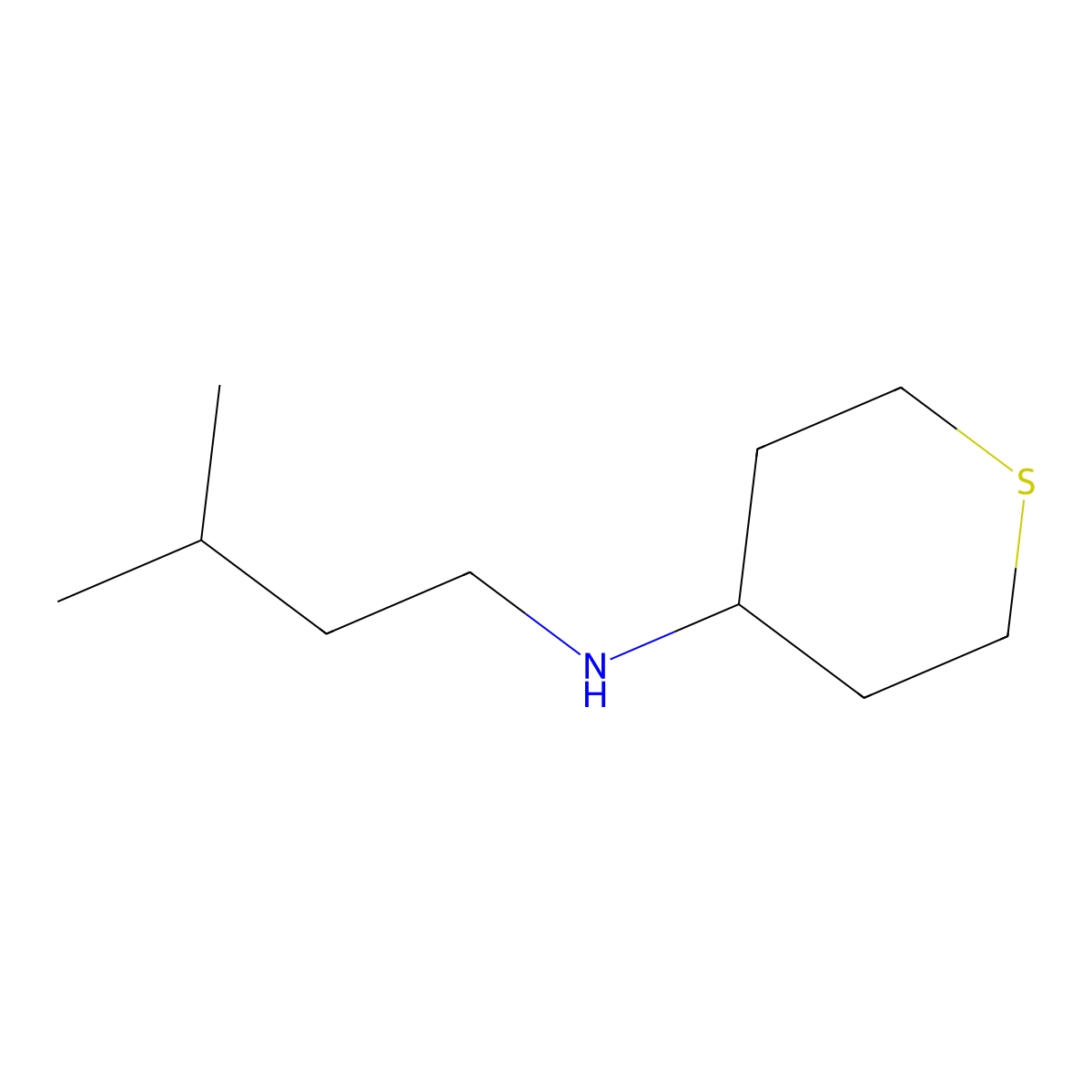 N-(3-methylbutyl)thian-4-amine molecular structure, CAS 1153793-71-5