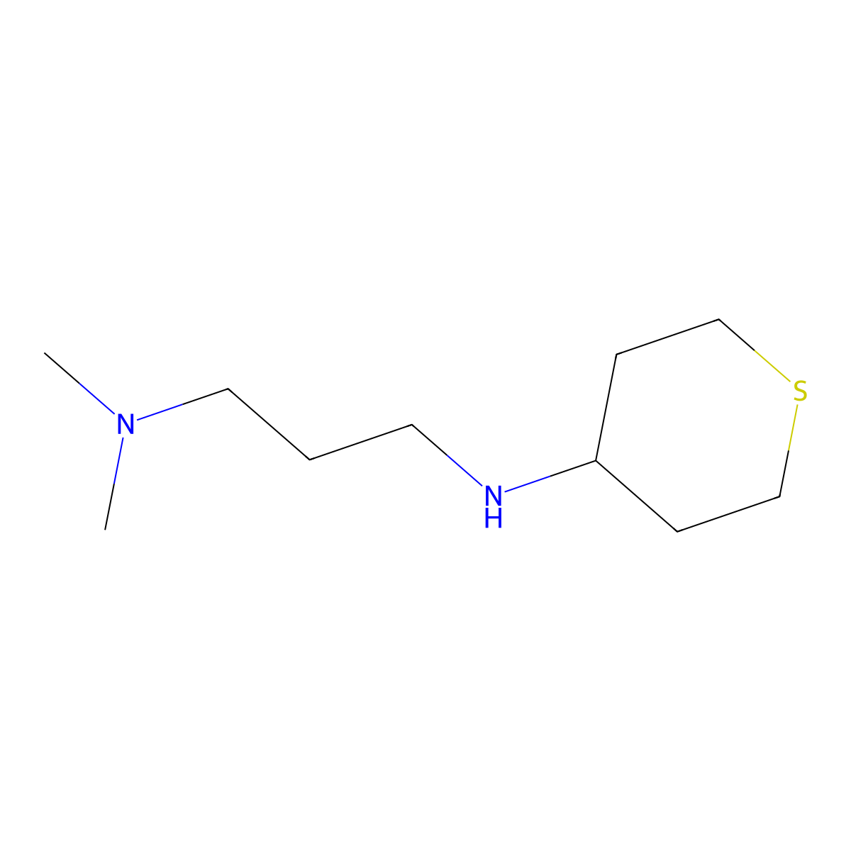 N-[3-(dimethylamino)propyl]thian-4-amine molecular structure, CAS 1153794-13-8