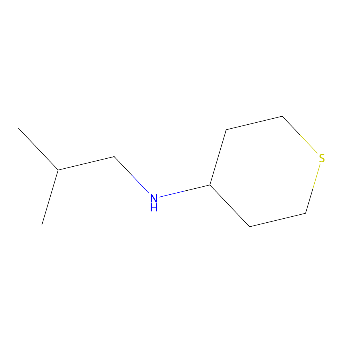 N-(2-methylpropyl)thian-4-amine molecular structure, CAS 1153794-37-6