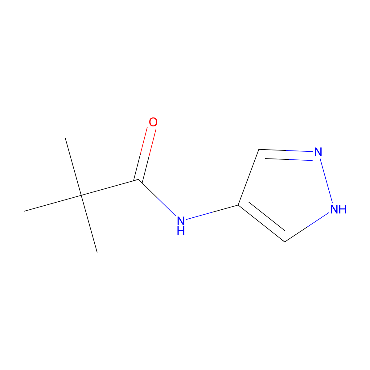 2,2-dimethyl-N-(1H-pyrazol-4-yl)propanamide molecular structure, CAS 1153795-04-0