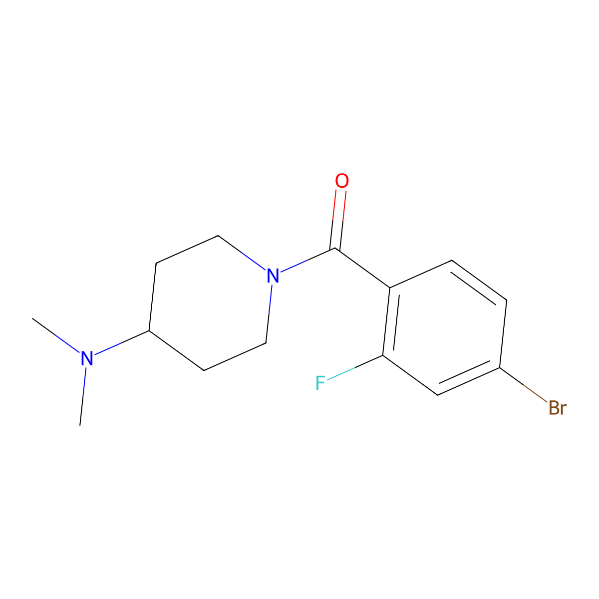 (4-Bromo-2-fluorophenyl)[4-(dimethylamino)-1-piperidinyl]methanone molecular structure, CAS 1153799-49-5